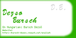 dezso bursch business card